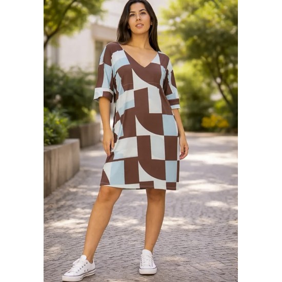 Vestido Curto Kauane Malha Estampa Santa Rosa do Tocantins