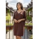Vestido Curto Kauane Malha Marrom