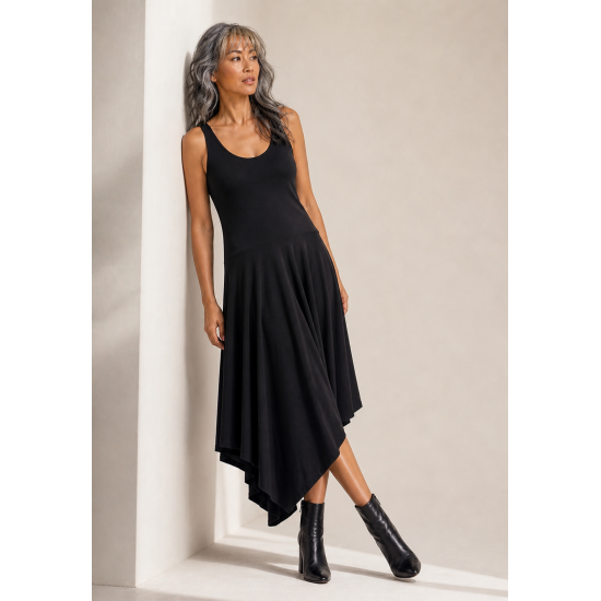 Vestido Midi Baitaca Malha de Bico Preta