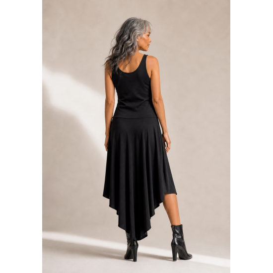 Vestido Midi Baitaca Malha de Bico Preta