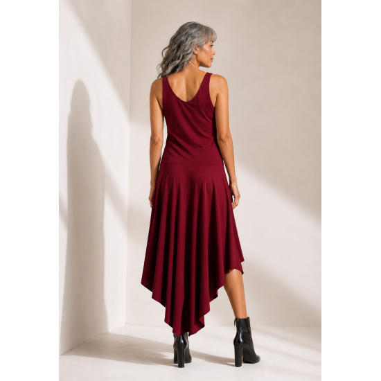 Vestido Midi Baitaca Malha de Bico Bordô