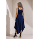 Vestido Midi Baitaca Malha de Bico Azul Marinho