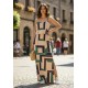 Vestido Longo Amana Malha Aberturas Estampa Chapada de Areia