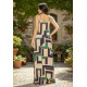 Vestido Longo Amana Malha Aberturas Estampa Chapada de Areia