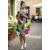 Vestido Curto Itapema Ombro a Ombro Estampa Jardim Azul