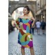 Vestido Curto Itapema Ombro a Ombro Estampa Jardim Azul
