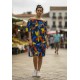 Vestido Curto Itapema Ombro a Ombro Estampa Maré Vibrante