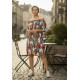 Vestido Curto Itapema Ombro a Ombro Estampa Floresce
