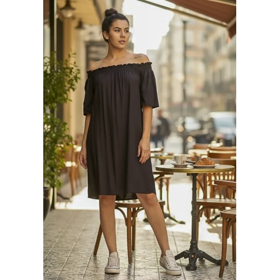 Vestido Curto Itapema Ombro a Ombro Preto