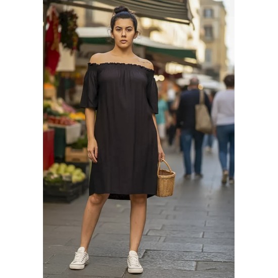 Vestido Curto Itapema Ombro a Ombro Preto