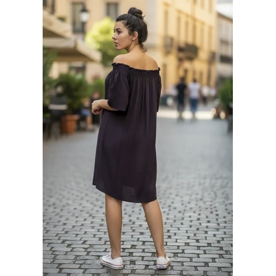 Vestido Curto Itapema Ombro a Ombro Preto
