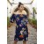 Vestido Curto Itapema Ombro a Ombro Estampa Festa das Flores Azul