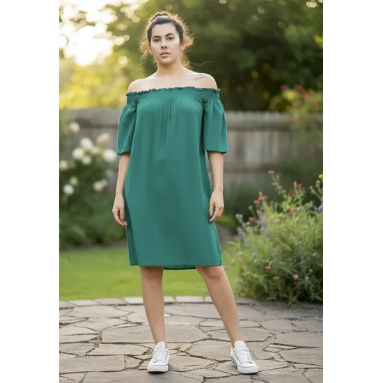 Vestido Curto Itapema Ombro a Ombro Verde