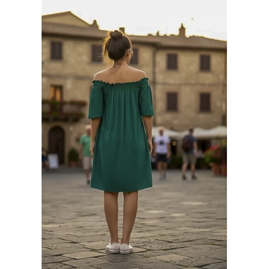 Vestido Curto Itapema Ombro a Ombro Verde