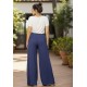 Calça Pantalona Granja Malha Azul