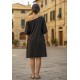 Vestido Curto Iara Viscose Ombro a Mostra Preto