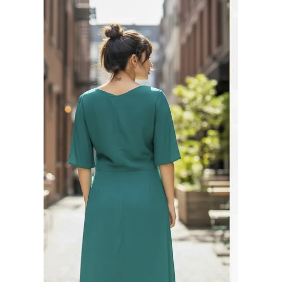 Vestido Longo Jaciara Viscose Verde
