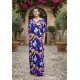 Vestido Longo Jaciara Viscose Estampa Pétalas ao Vento