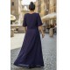 Vestido Longo Jaciara Viscose Azul Marinho