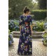 Vestido Longo Jaciara Viscose Estampa Festa das Flores Azul