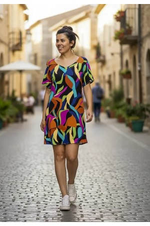 Vestido Curto Guaraciara Estampa Aurora Urbana