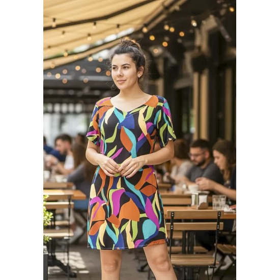 Vestido Curto Guaraciara Estampa Aurora Urbana