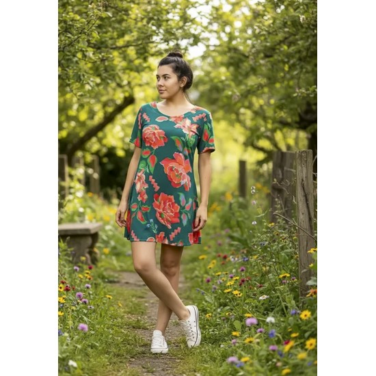 Vestido Curto Guaraciara Estampa Explosão Floral