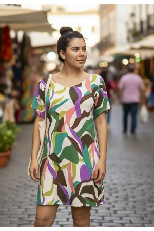 Vestido Curto Guaraciara Estampa Encanto Botânico