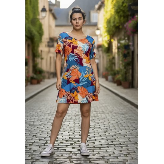 Vestido Curto Guaraciara Estampa Aurora Profunda