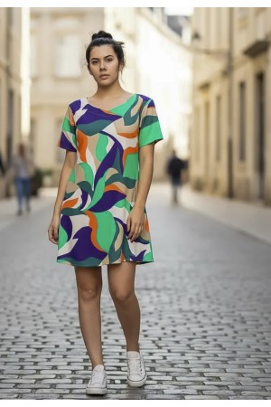 Vestido Curto Guaraciara Estampa Brisa do Mar