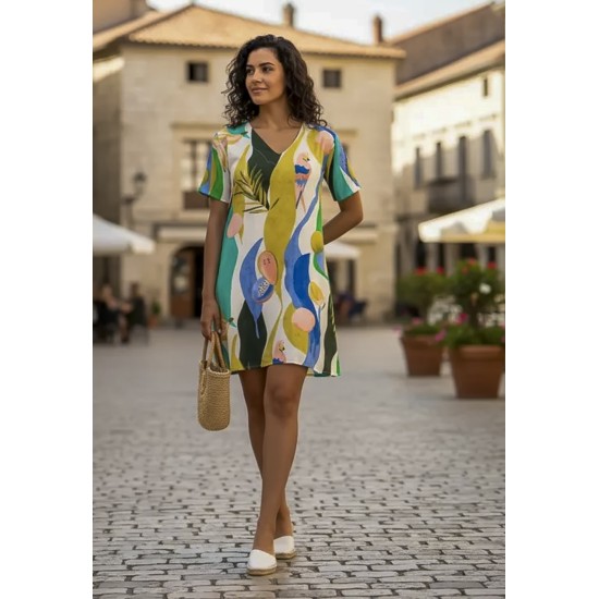 Vestido Curto Guaraciara Estampa Selva Urbana