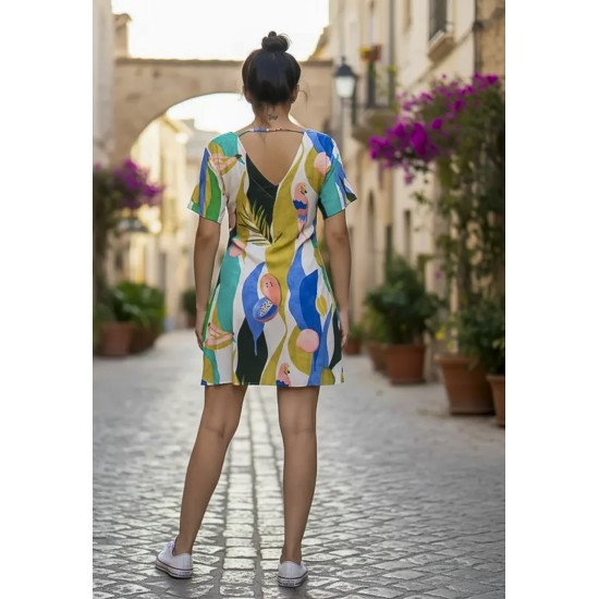 Vestido Curto Guaraciara Estampa Selva Urbana