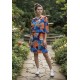Vestido Curto Kaolin Viscose Estampa Aurora Profunda