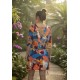 Vestido Curto Kaolin Viscose Estampa Aurora Profunda