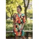 Vestido Curto Kaolin Viscose Estampa Festival Tropical