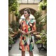 Vestido Curto Kaolin Viscose Estampa Festival Tropical