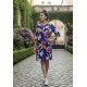 Vestido Curto Kaolin Viscose Estampa Pétalas ao Vento
