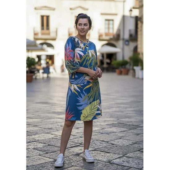 Vestido Curto Kaolin Viscose Estampa Brisa Botânica