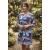Vestido Curto Kaolin Viscose Estampa Jardim Celeste