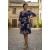 Vestido Curto Kaolin Viscose Estampa Festa das Flores Azul