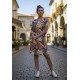 Vestido Curto Kaolin Viscose Estampa Cores Vibrante