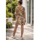 Vestido Curto Kaolin Viscose Estampa Cores Vibrante