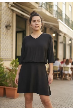 Vestido Curto Kaolin Viscose Preto