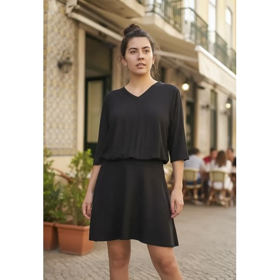 Vestido Curto Kaolin Viscose Preto