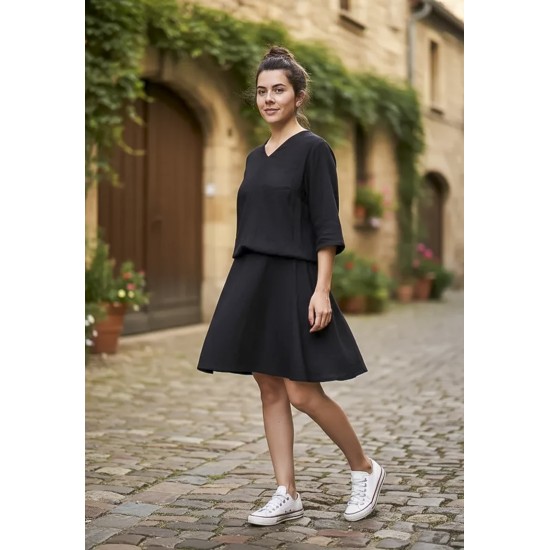 Vestido Curto Kaolin Viscose Preto