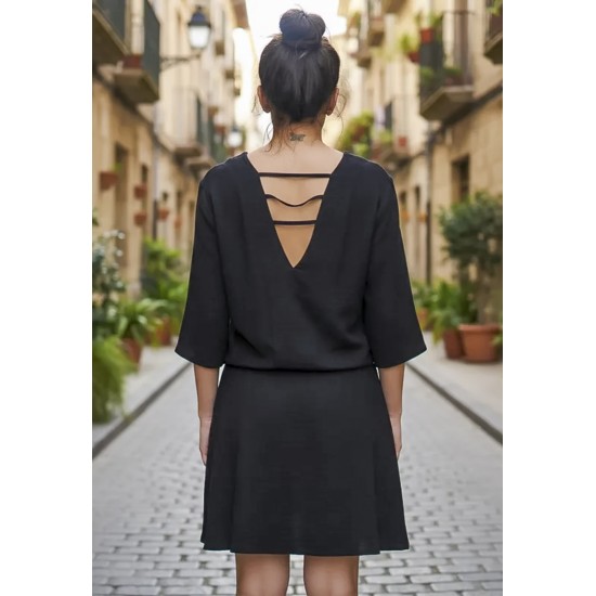Vestido Curto Kaolin Viscose Preto