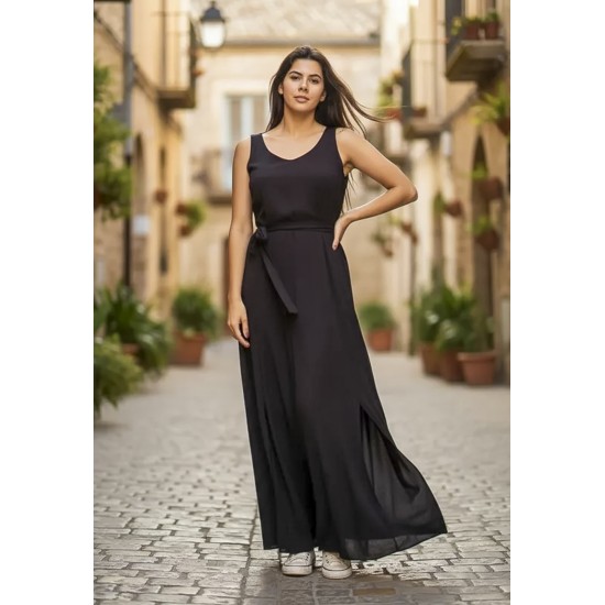 Vestido Longo Iúna Viscose Preto