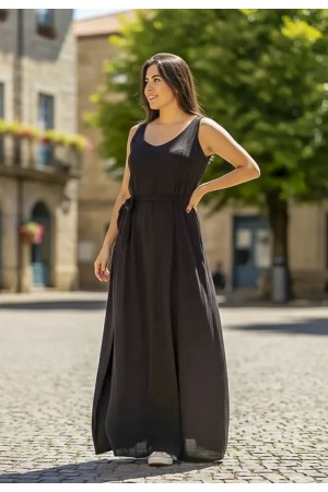 Vestido Longo Iúna Viscose Preto
