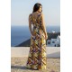 Vestido Longo Iúna Viscose Estampa Cores Vibrante