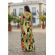 Vestido Longo Iúna Viscose Estampa Festival Tropical